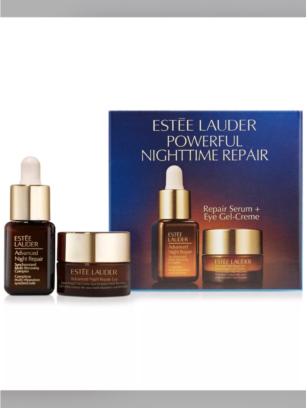 Estee Lauder Night Repair Serum & Eye Gel-Creme in Brown and Gold